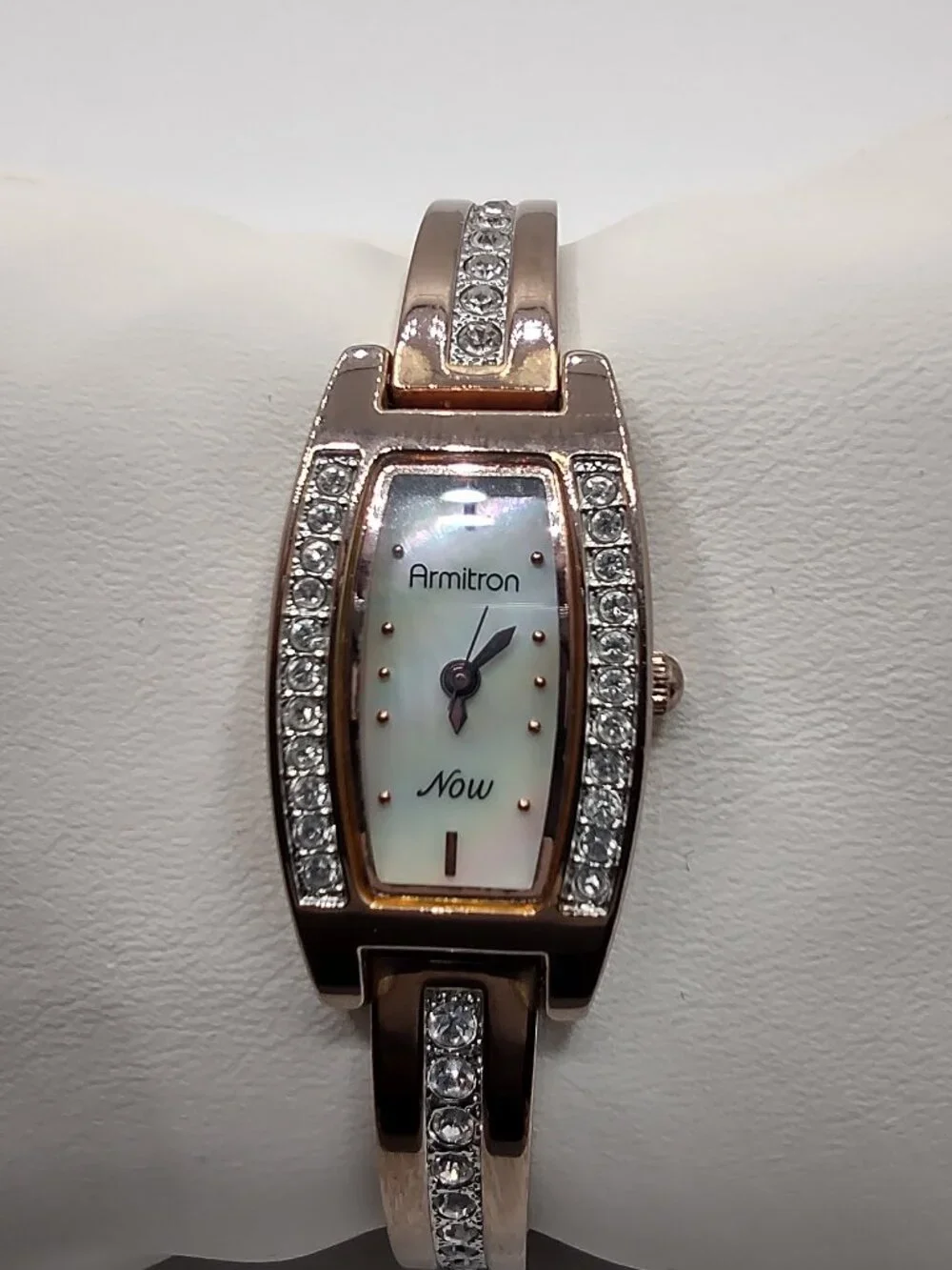 Womens Watch Rose-Gold Armitron Mother of Pearl Face w/ New Battery